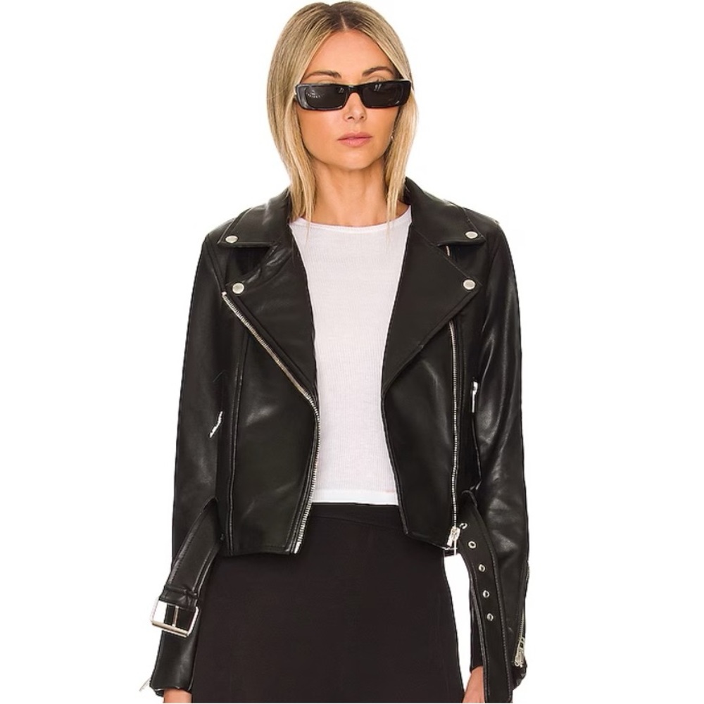 BLANKNYC vegan leather moto jacket
